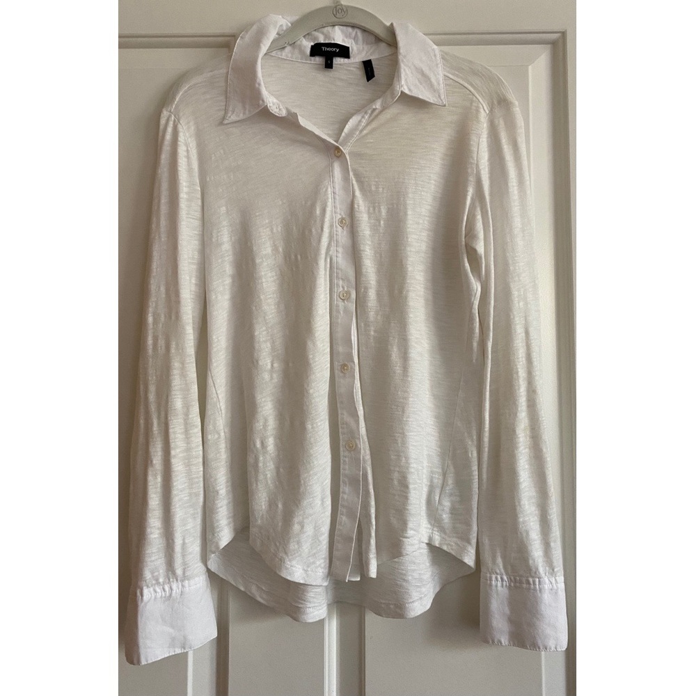 Theory Long Sleeve Button-Down Cotton Shirt
